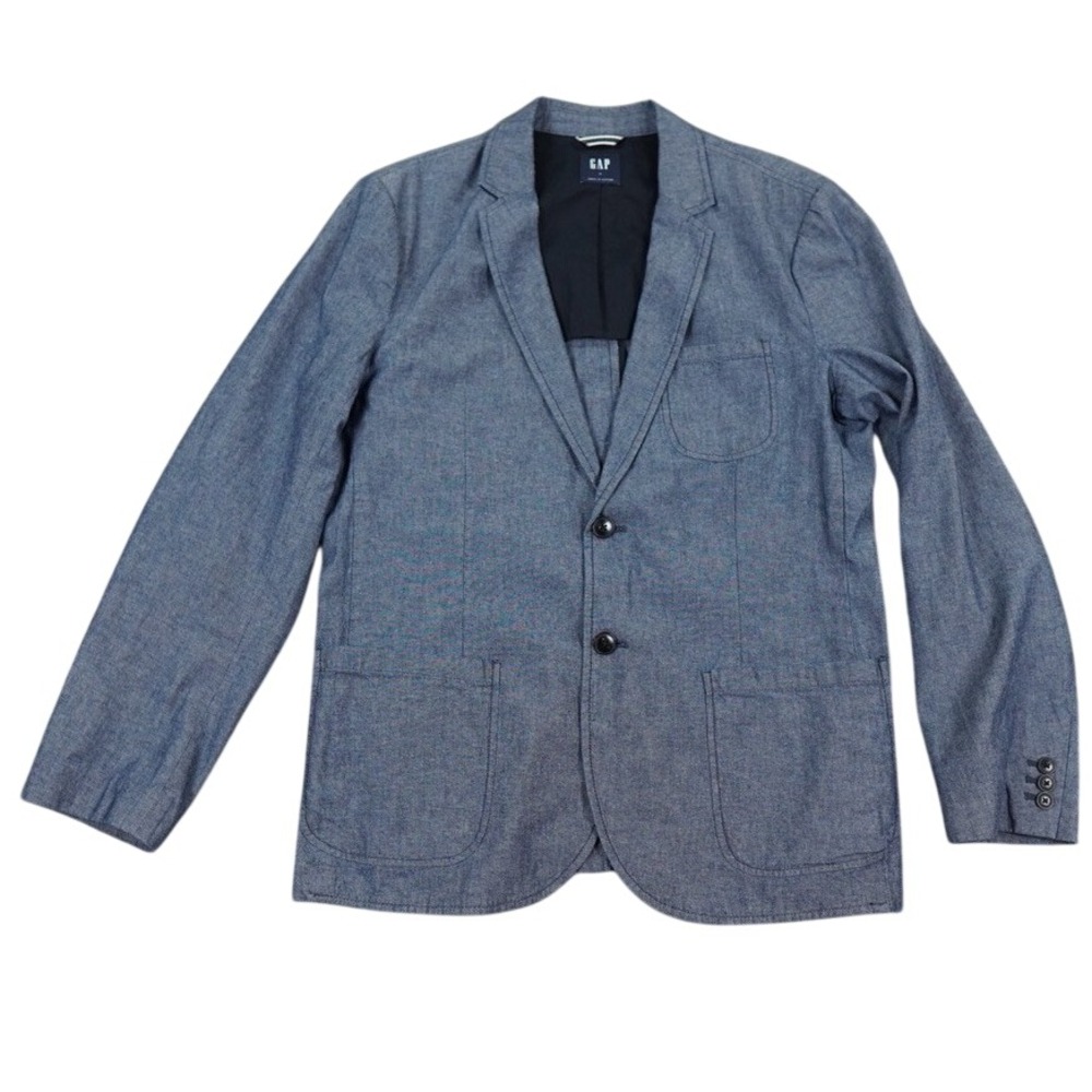Gap Chambray Blazer Mens L Blue‎ Casual Workwear Lightweight Sport Coat